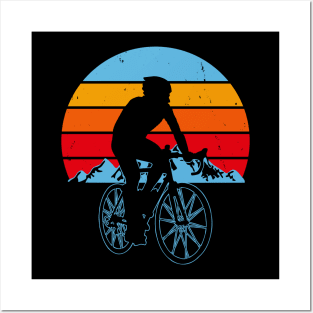 Retro Vintage Cyclist Cycling Bicycle Retro Biker Gift For Cyclist Posters and Art